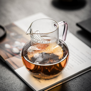 尚器仿宋花瓶玻璃月牙公道杯过滤一体大绿茶壶绿茶泡茶器茶海茶具