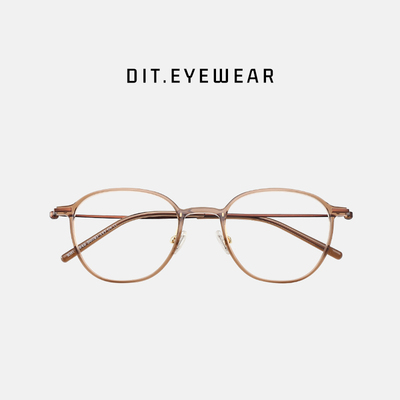 DIT.超轻纯钛眼镜框圆框可配度数