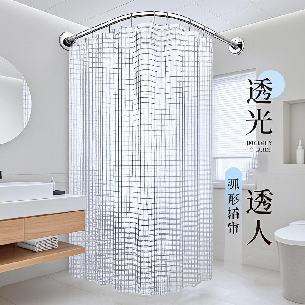 免打孔弧形不锈钢浴帘杆防水帘