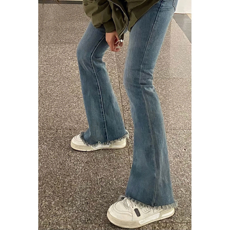 弹力微喇百搭阔腿长裤设计感小众