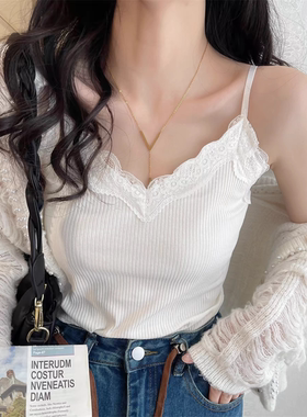 小吊带背心美背打底v领上衣