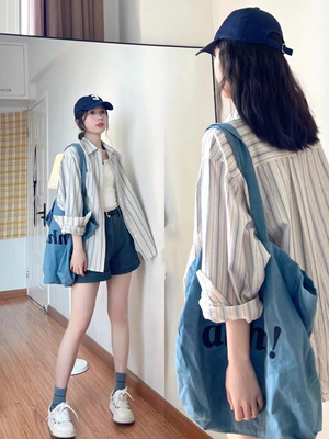 长袖衬衫设计感小众条纹法式上衣