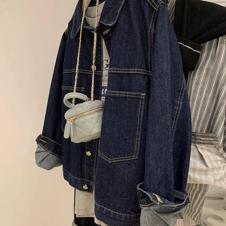 复古牛仔外套女宽松百搭夹克上衣