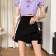 开叉显瘦高腰短裙 A字裙裤 大码 胖妹妹防走光包臀半身裙女春夏新款