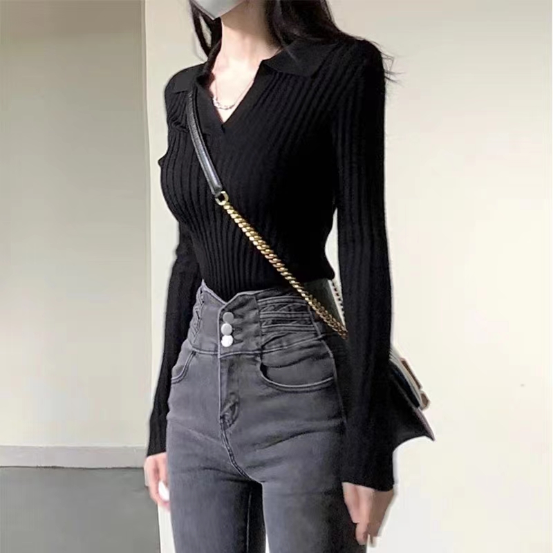 打底v领内搭显瘦针织衫大码