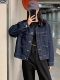 大码 宽松港风显瘦百搭bf上衣复古夹克 胖妹妹牛仔外套女春秋冬新款