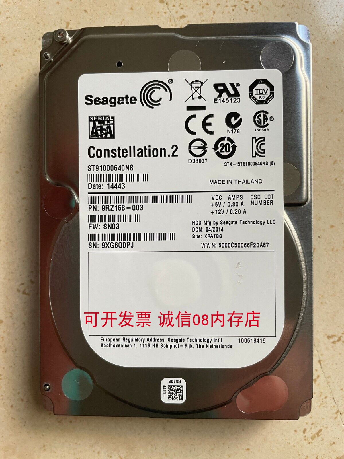 适用于思科ST91000640NS 1T/1TB SATA 7.2K服务器硬盘B230M2 C200