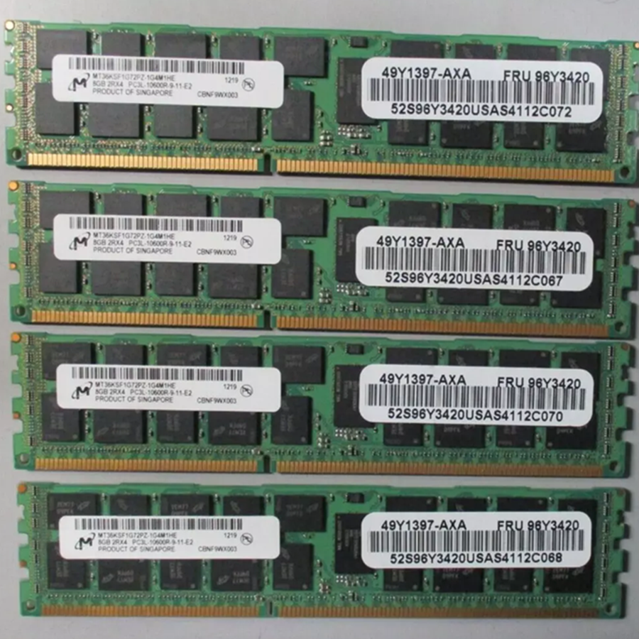 镁光美光8G/8GB 2RX4 PC3-10600R DDR3 1333 ECC REG服务器内存条