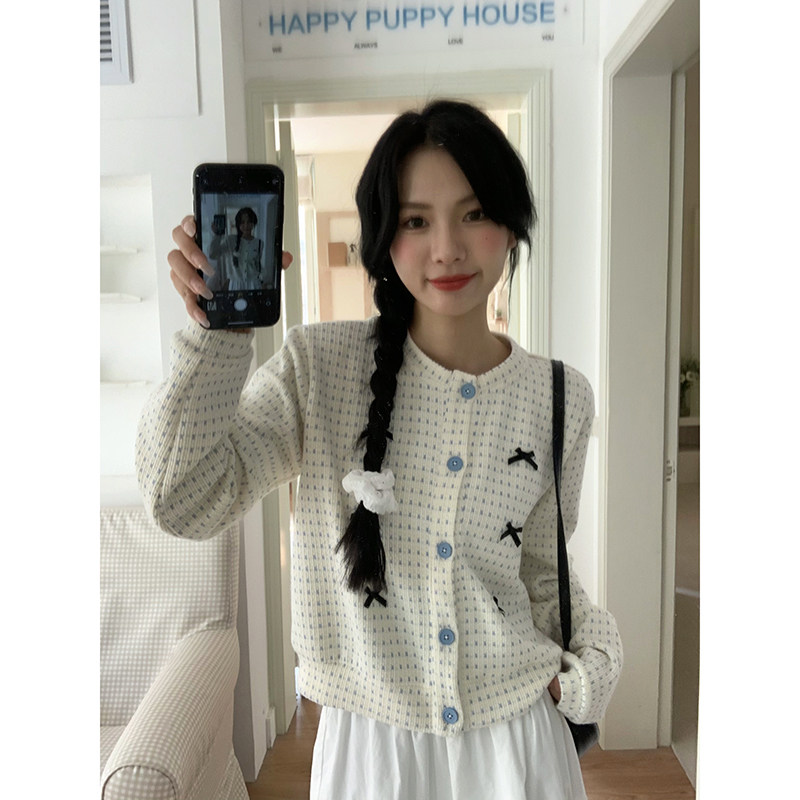 Punkhoo 春季杏色蝴蝶结开衫毛衣外套女宽松韩系针织衫少女学院风,女装/女士精品,毛针织衫,淘宝优惠券,粉丝福利购,淘宝优惠卷