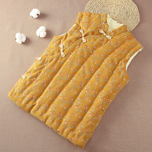 纯棉花纯手工斜襟灯芯绒马甲