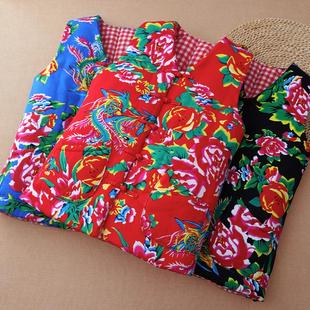 东北大花布马甲夹棉男女士成人马夹冬季 坎肩背心网红 加厚保暖修身