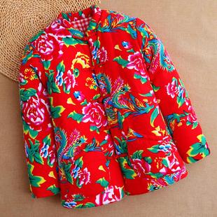 东北大花袄夹棉棉袄 男女加厚保暖短款花棉服外穿加厚棉衣冬季