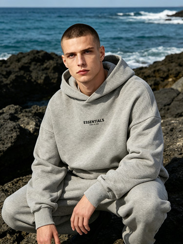 FOG FEAR OF GOD ESSENTIALS基础简约加绒毛圈连帽卫衣男女情侣