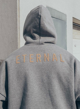 FOG主线ETERNAL字母帽衫美式宽松OS情侣高街秋冬重磅男士连帽卫衣