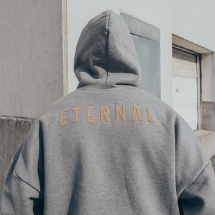 连帽卫衣 宽松OS情侣高街秋冬重磅男士 FOG主线ETERNAL字母帽衫 美式