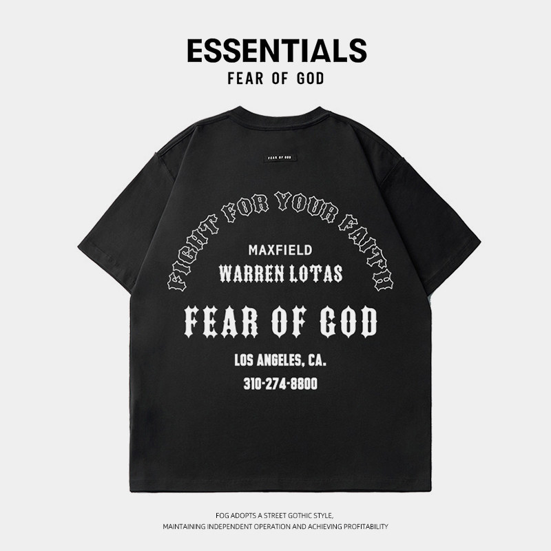 FOG ESSENTIALS短袖复线字母小众情侣美式高街宽松短袖T恤男女潮