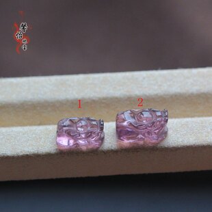 净体紫碧玺貔貅雕刻雕件规格约13.5*8.3*7MM玻璃体多宝手链配件