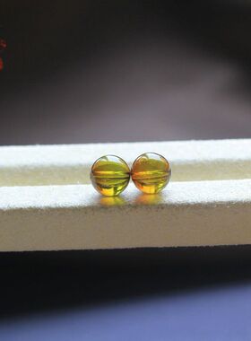 天然碧玺茶黄碧圆珠隔珠