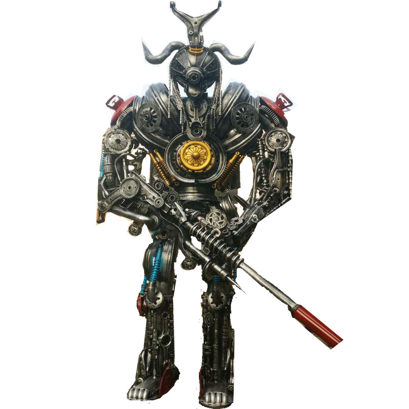 复古创意铁艺工业风机器人金属机械怀旧酒吧餐厅装饰摆件雕塑落地