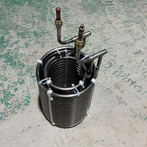 专业纯钛盘管蒸发器海水养殖换热器液压油冷水机冷却钛管不怕腐蚀