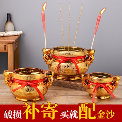 沙金陶瓷香炉家用室内插香炉