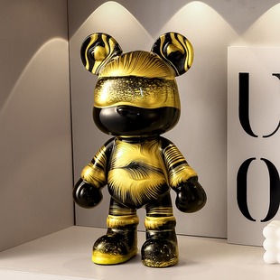 现货成品流体熊摆件32CM高 酷酷熊手工DIY流体熊存钱罐桌面摆件