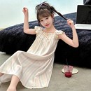 女童睡裙儿童冰丝睡衣2025新款 大童空调服 女孩凉感家居服夏季 薄款