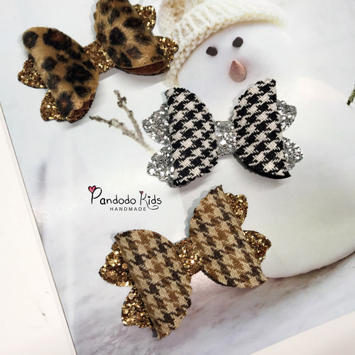 pandodo独家原创ins千鸟格蝴蝶结