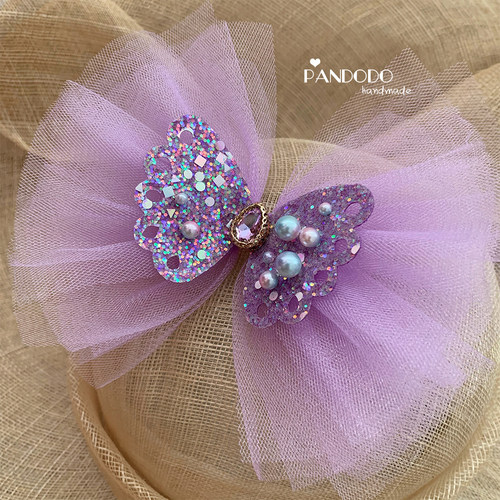 原创小众闪钻珍珠超大tutu裙发夹