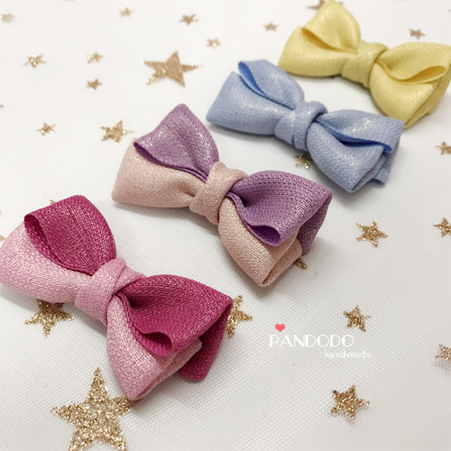 原创纯手工儿童发夹进口丝带撞色