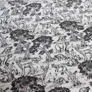 包邮 色织黑白动物森林布料手感中厚可做包包抱枕服装 等全店20元