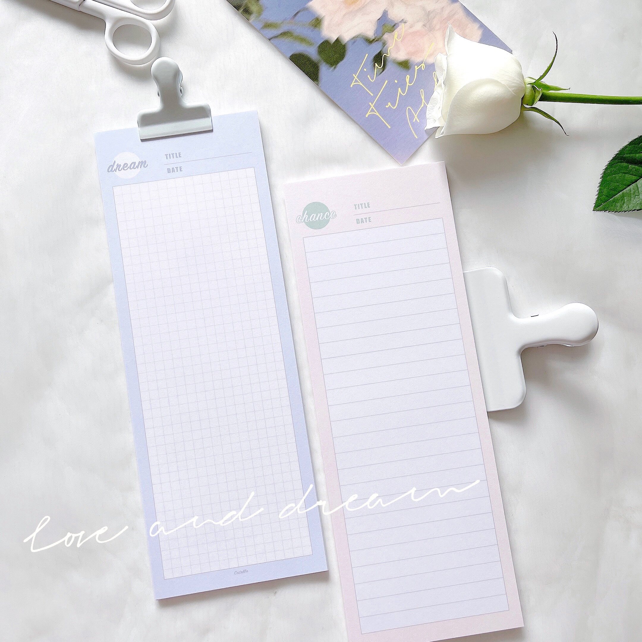 ccuteme原创「august」网格横线长条便签  b5half活页纸学习纸