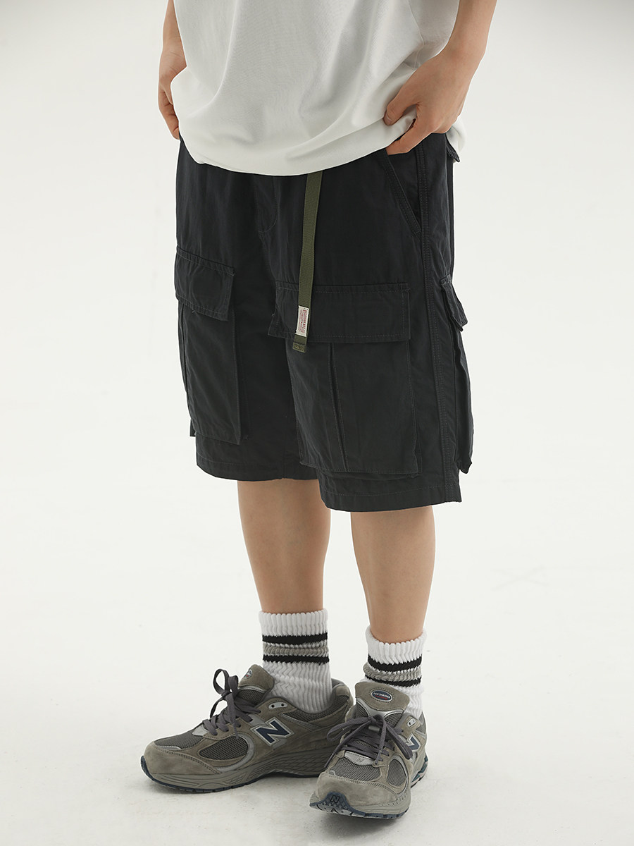 stubborn life日系复古多口袋工装休闲短裤男