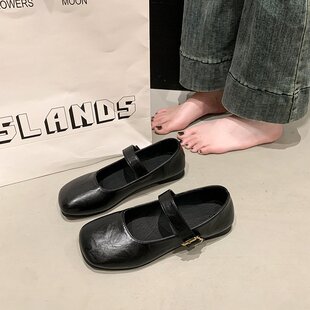 2025年春秋新款韩版复古百搭玛丽珍鞋平底一字扣带浅口单鞋女软底