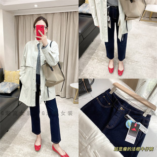 显瘦显腿直舒适莱卡四面弹休闲弹力高腰牛仔裤九分法棍裤女秋冬