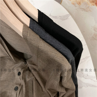 低调老钱风极简通勤OL纯色精纺V领扬子纱羊毛衫开衫外套女款春季