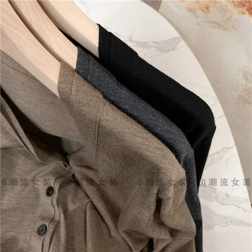 精纺V领扬子纱羊毛衫开衫外套