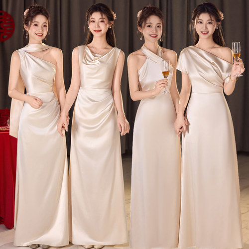 缎面高级感小众姐妹团礼服裙绝美