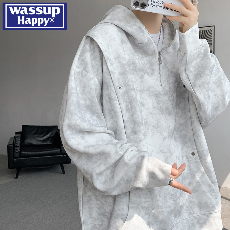 wassuphappy潮流卫衣连帽