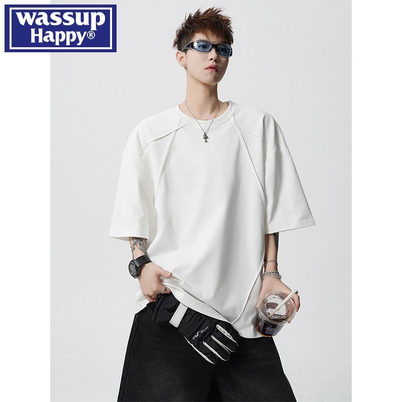 wassuphappy潮流短袖t恤男