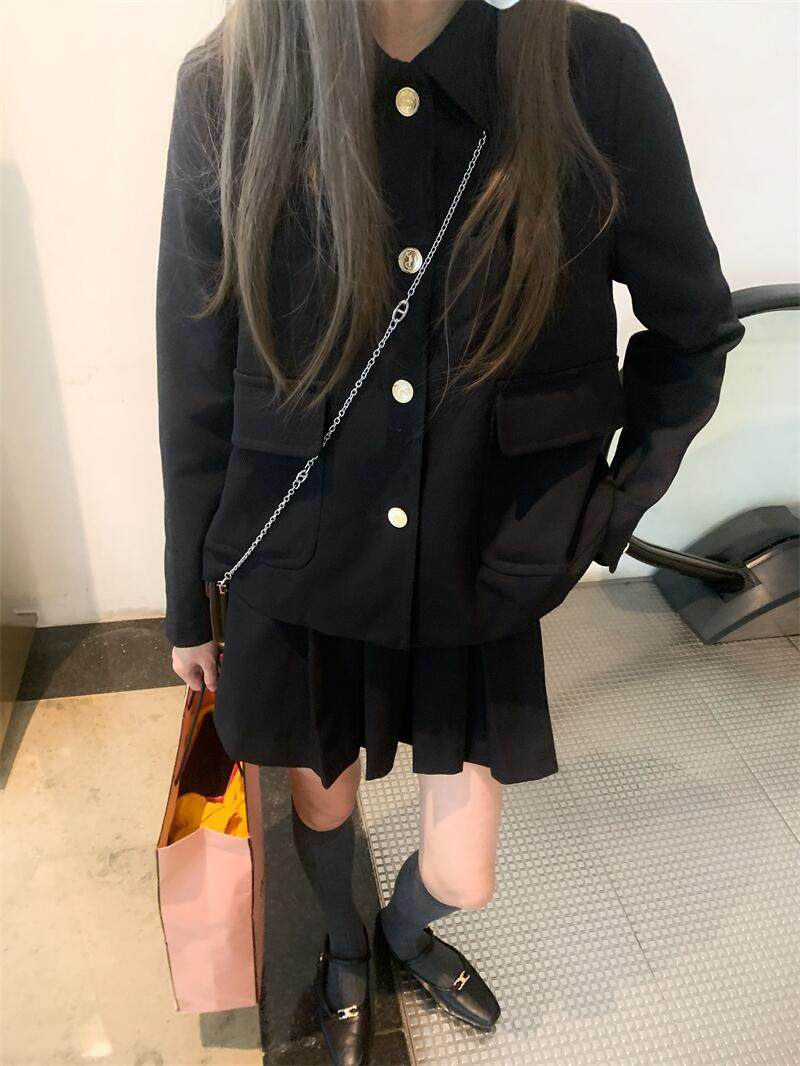 19 14点 日不落黑色套装 羊毛精纺面料