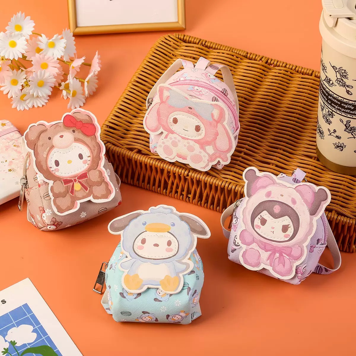 可爱卡通小狗零钱包卡包钥匙扣包包迷你小包耳机包便携随身带