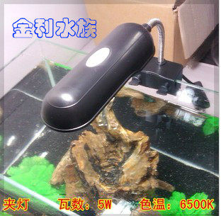 西龙鱼 缸/草缸/龟缸水族箱 照片灯 迷您夹灯 5W 黑色 6500K