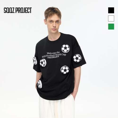 SQQZ PROJECT春夏新款立体塞棉足球短袖T恤男女同款