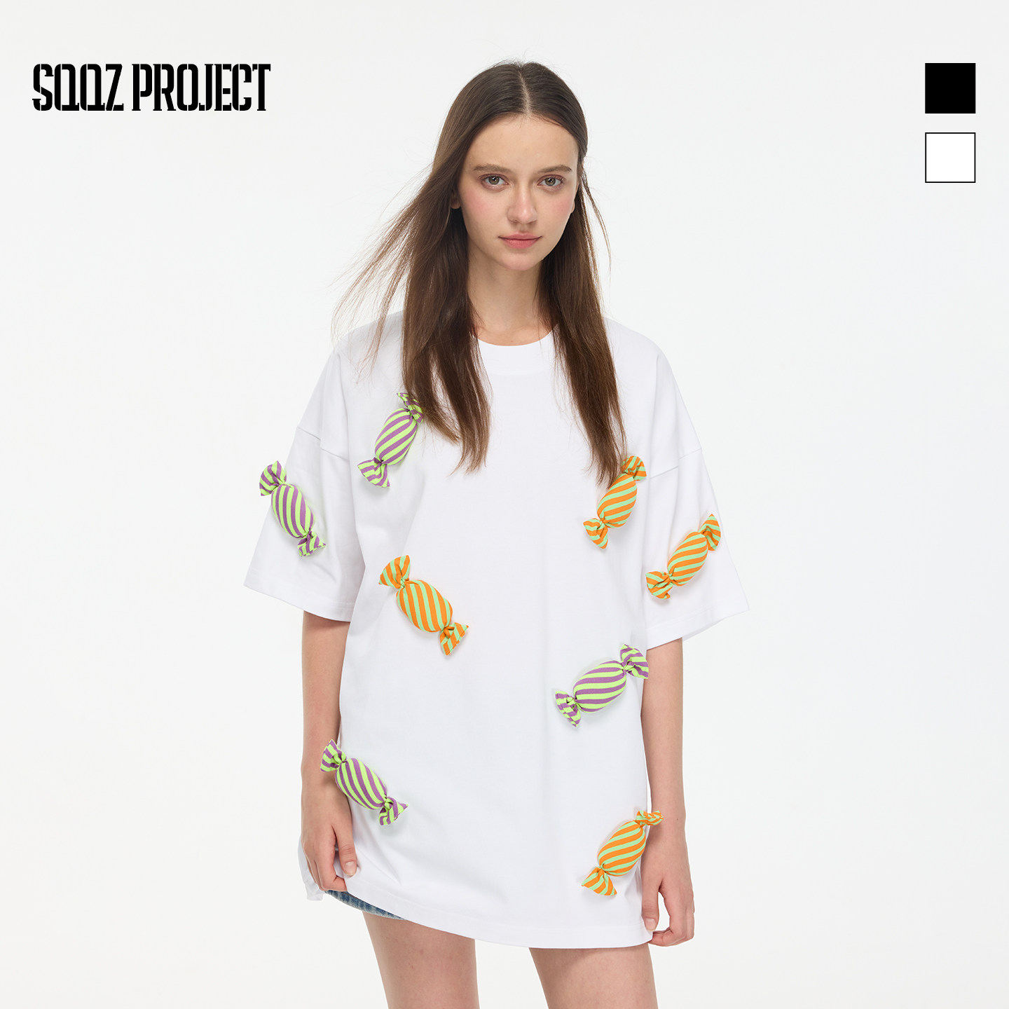 SQQZ PROJECT春夏新款满身立体塞棉糖果短袖T恤男女同款