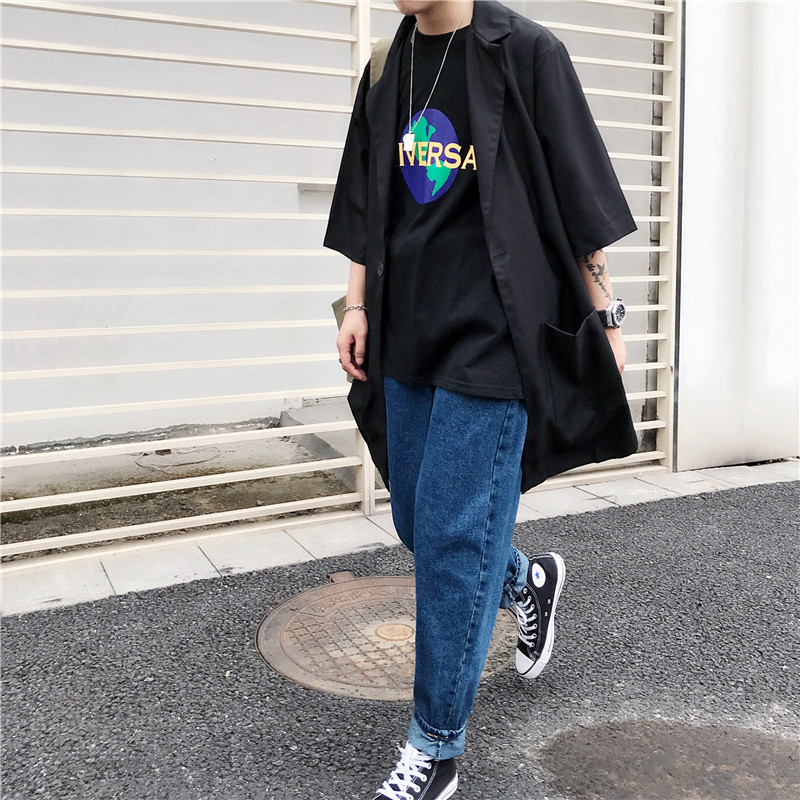 夏季新款林彎彎 le帥T中袖落肩風衣ins港風輕薄披風中長款外套男在類目 男裝, 風衣中 - 來自Buy2taobao.com提供專業的淘寶代購服務