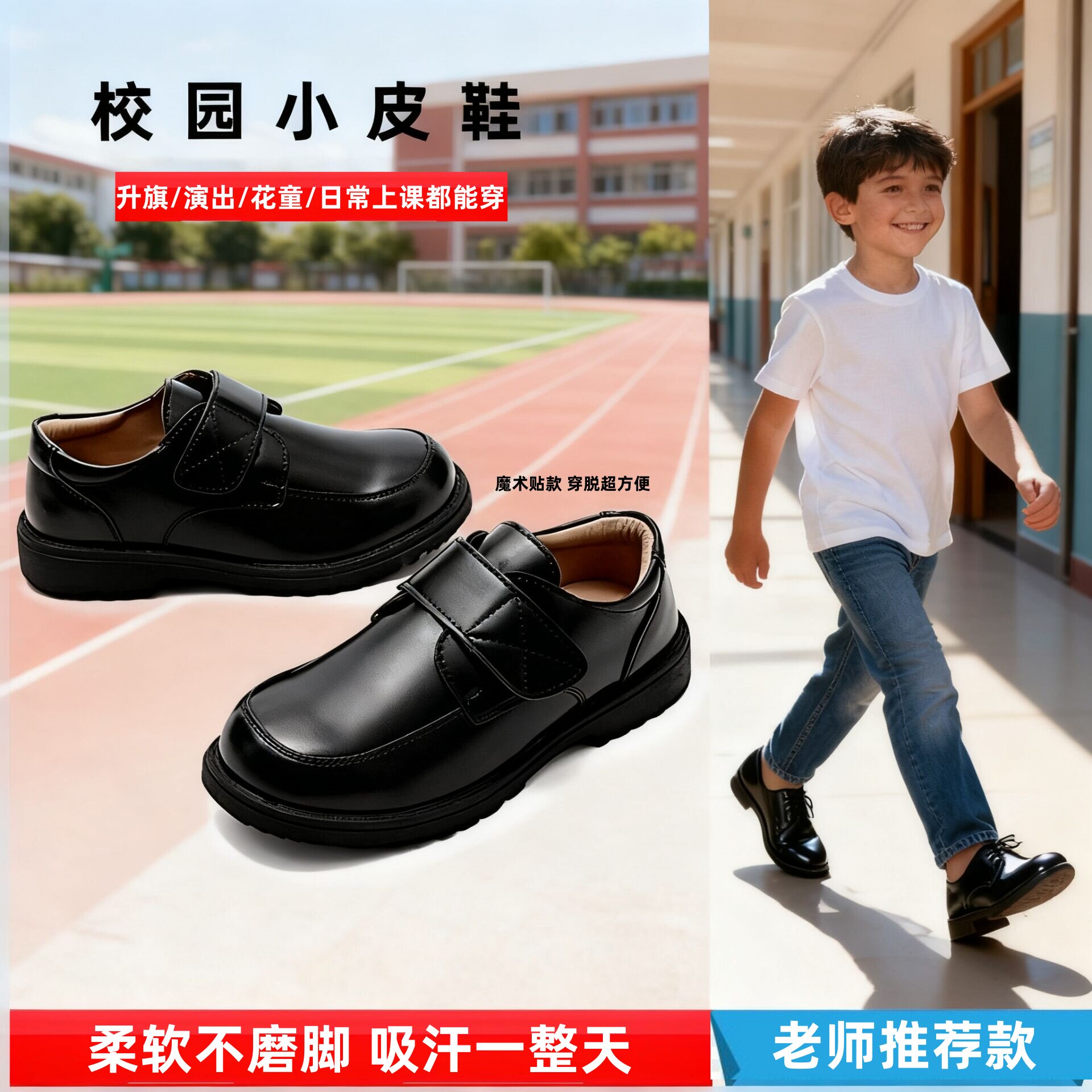 儿童皮鞋高初中小学生演出鞋男女童表演鞋学生鞋合唱鞋校园小皮鞋