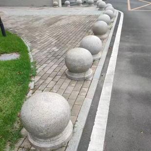 花岗岩球形路障石球户外广场学校交通阻车球石墩球形路障石球石柱