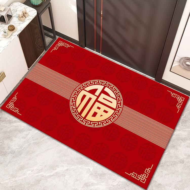 硅胶材质（防滑秒吸水）福字入户玄幻防滑地垫 浴室门口吸水地垫