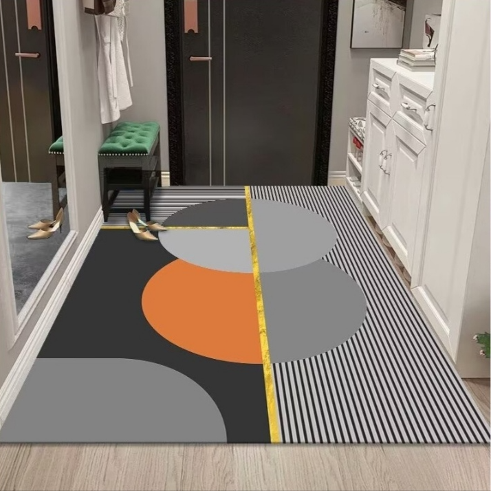 硅胶地垫（防滑秒吸水）轻奢暖橘 进门玄幻卫生间吸水门口地垫